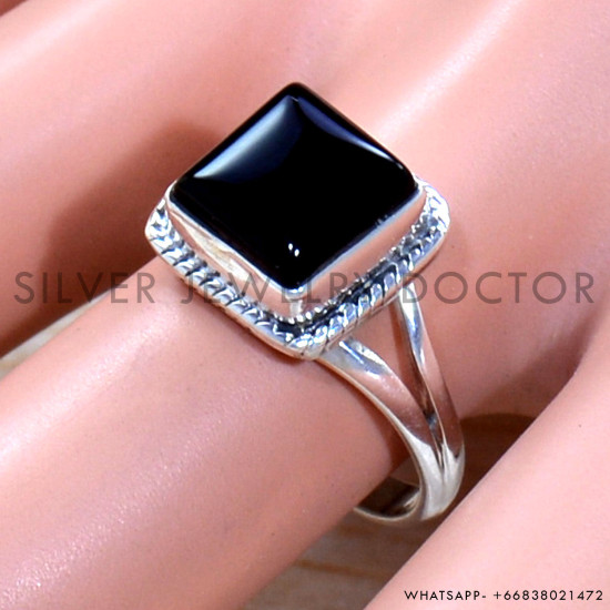 Black Onyx 925 Sterling Silver Ring (SJWR-2000)