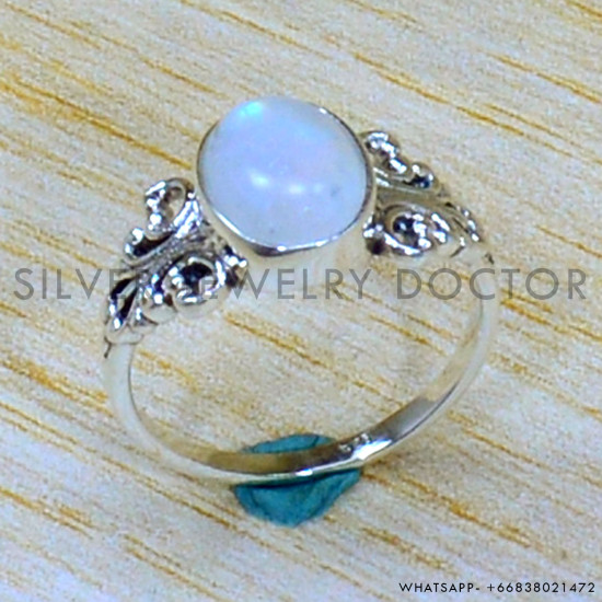 Rainbow Moonstone 925 Sterling Silver Ring (SJWR-2013) Rainbow Moonstone 925 Sterling Silver Ring (SJWR-2013)