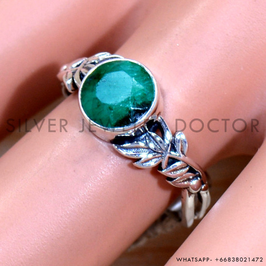 Emerald 925 Sterling Silver Ring (SJWR-2017) Emerald 925 Sterling Silver Ring (SJWR-2017)