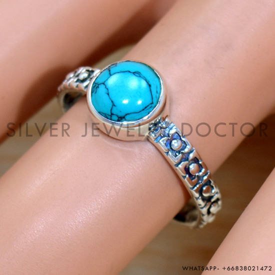 Turquoise 925 Sterling Silver Ring (SJWR-2018) Turquoise 925 Sterling Silver Ring (SJWR-2018)