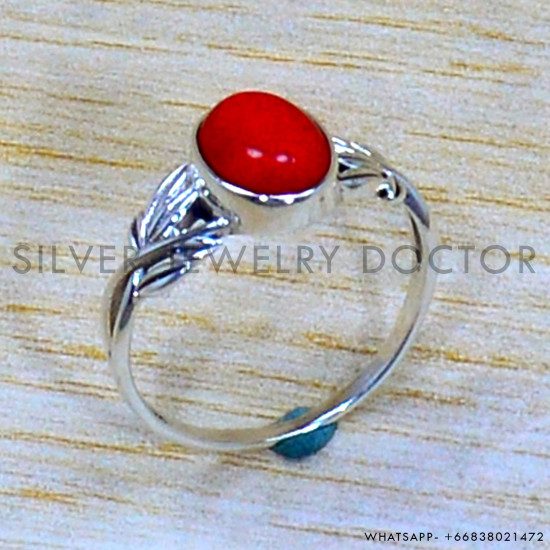 Coral 925 Sterling Silver Ring (SJWR-2020) Coral 925 Sterling Silver Ring (SJWR-2020)