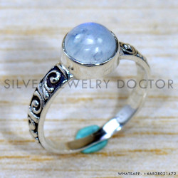 Rainbow Moonstone 925 Sterling Silver Ring (SJWR-2024)