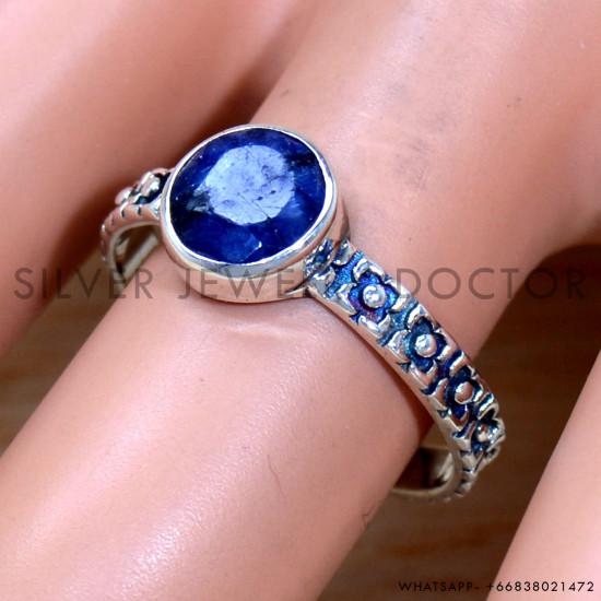 Sapphire 925 Sterling Silver Ring (SJWR-2027) Sapphire 925 Sterling Silver Ring (SJWR-2027)