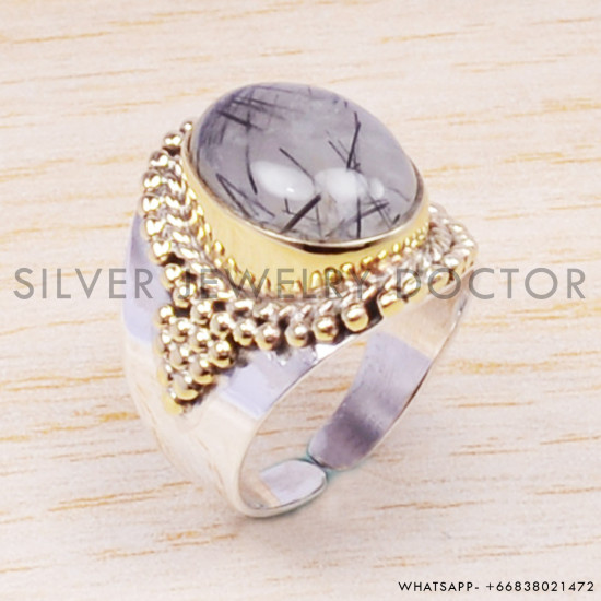 Black Rutile 925 Sterling Silver Ring (SJWR-203) Black Rutile 925 Sterling Silver Ring (SJWR-203)