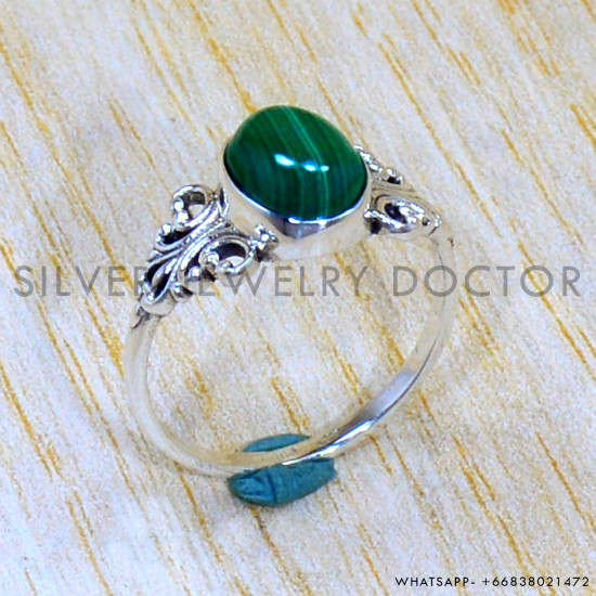 Malachite 925 Sterling Silver Ring (SJWR-2034) Malachite 925 Sterling Silver Ring (SJWR-2034)