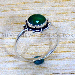 Emerald 925 Sterling Silver Ring (SJWR-2046)