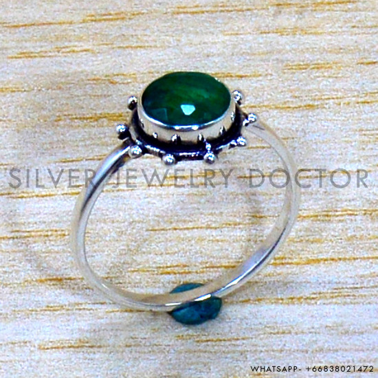 Emerald 925 Sterling Silver Ring (SJWR-2046) Emerald 925 Sterling Silver Ring (SJWR-2046)
