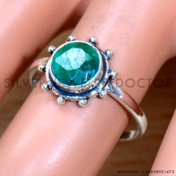 Emerald 925 Sterling Silver Ring (SJWR-2046)