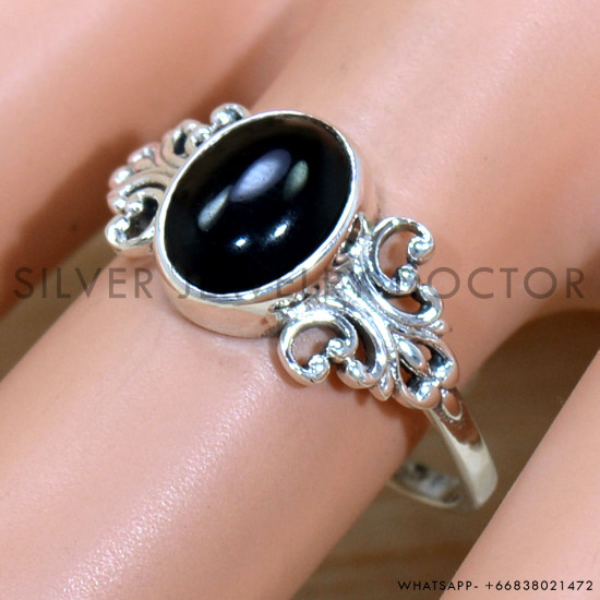 Black Onyx 925 Sterling Silver Ring (SJWR-2048) Black Onyx 925 Sterling Silver Ring (SJWR-2048)
