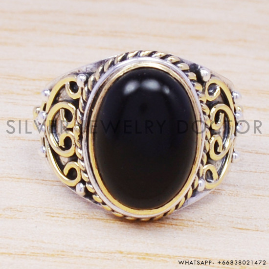 Black Onyx 925 Sterling Silver Ring (SJWR-205) Black Onyx 925 Sterling Silver Ring (SJWR-205)