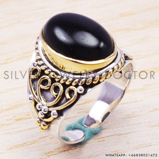 Black Onyx 925 Sterling Silver Ring (SJWR-205) Black Onyx 925 Sterling Silver Ring (SJWR-205)