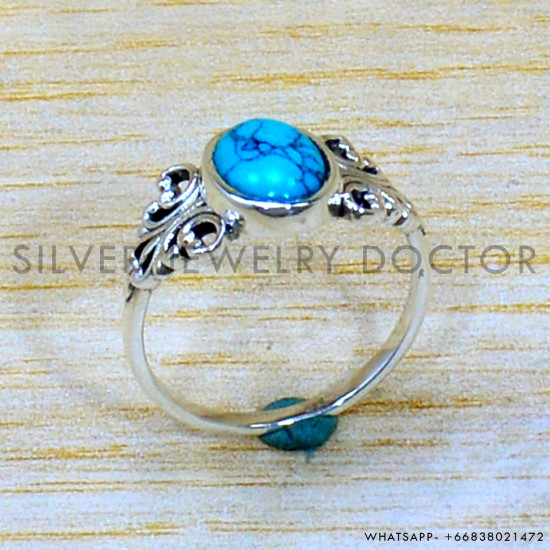 Turquoise 925 Sterling Silver Ring (SJWR-2051) Turquoise 925 Sterling Silver Ring (SJWR-2051)