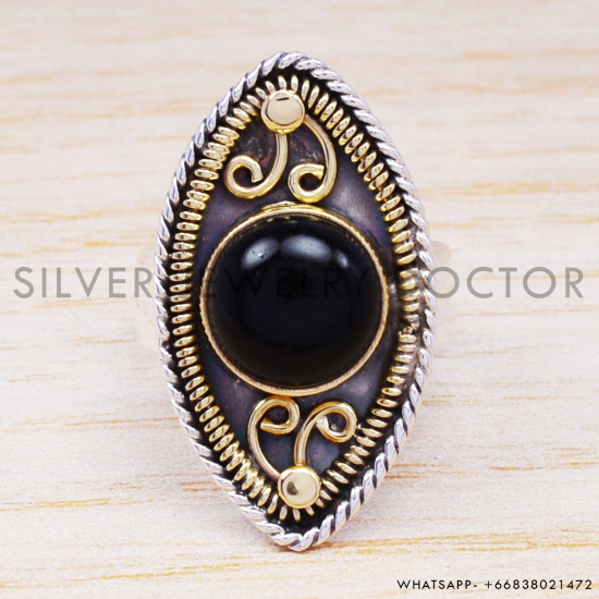 Black Onyx 925 Sterling Silver Bangles (SJWR-206) Black Onyx 925 Sterling Silver Bangles (SJWR-206)