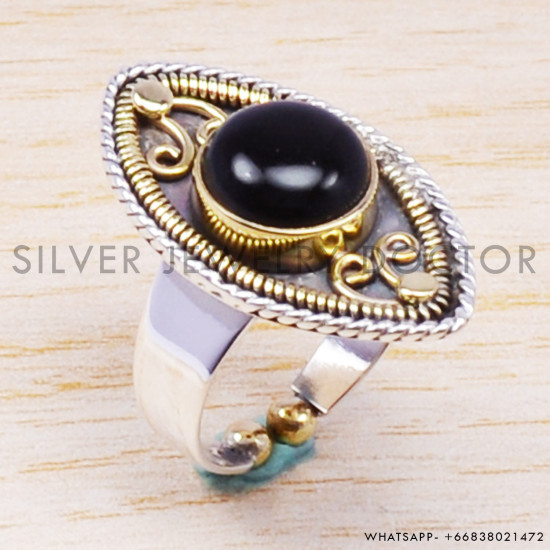 Black Onyx 925 Sterling Silver Bangles (SJWR-206) Black Onyx 925 Sterling Silver Bangles (SJWR-206)