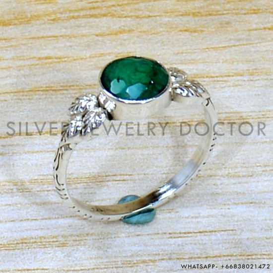 Emerald 925 Sterling Silver Ring (SJWR-2061) Emerald 925 Sterling Silver Ring (SJWR-2061)