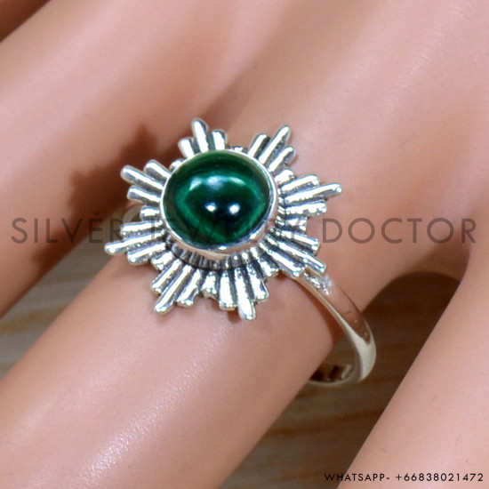 Malachite 925 Sterling Silver Ring (SJWR-2066) Malachite 925 Sterling Silver Ring (SJWR-2066)