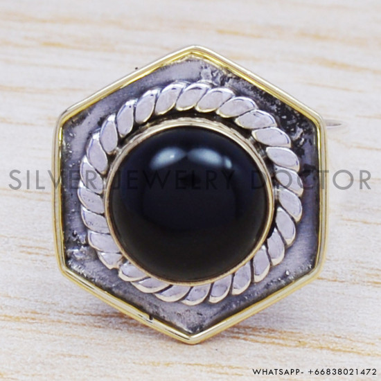 Black Onyx 925 Sterling Silver Ring (SJWR-207) Black Onyx 925 Sterling Silver Ring (SJWR-207)