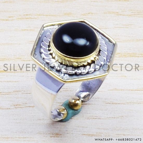 Black Onyx 925 Sterling Silver Ring (SJWR-207) Black Onyx 925 Sterling Silver Ring (SJWR-207)