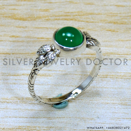 Green Onyx 925 Sterling Silver Ring (SJWR-2070) Green Onyx 925 Sterling Silver Ring (SJWR-2070)