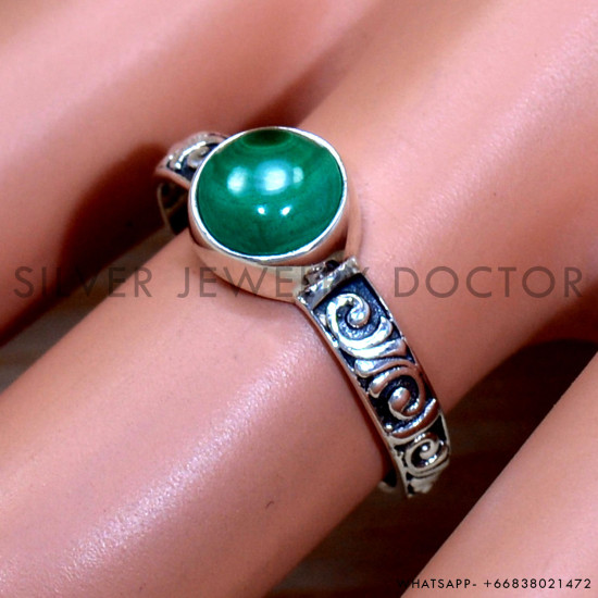 Malachite 925 Sterling Silver Ring (SJWR-2074) Malachite 925 Sterling Silver Ring (SJWR-2074)