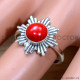 Coral 925 Sterling Silver Ring (SJWR-2075) Coral 925 Sterling Silver Ring (SJWR-2075)