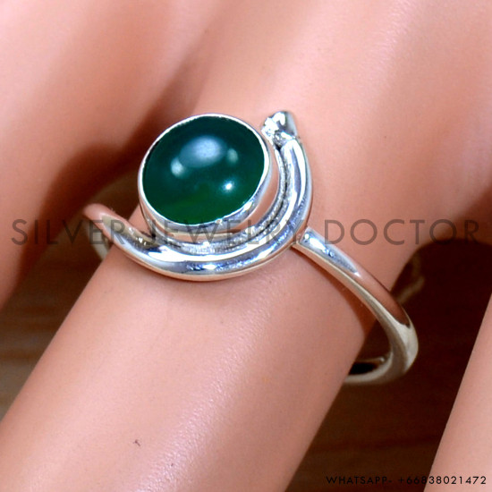 Green Onyx 925 Sterling Silver Ring (SJWR-2076) Green Onyx 925 Sterling Silver Ring (SJWR-2076)