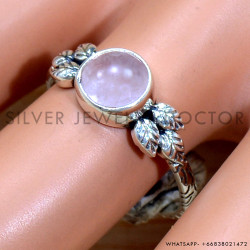 Rose Quartz 925 Sterling Silver Ring (SJWR-2078)