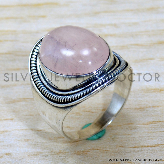 Rose Quartz 925 Sterling Silver Ring (SJWR-2093) Rose Quartz 925 Sterling Silver Ring (SJWR-2093)