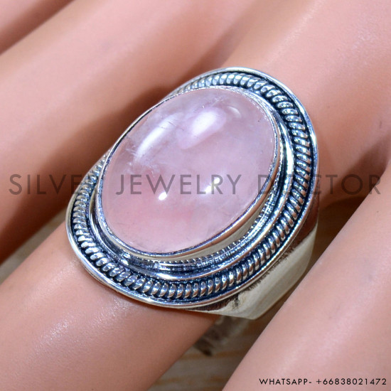 Rose Quartz 925 Sterling Silver Ring (SJWR-2093) Rose Quartz 925 Sterling Silver Ring (SJWR-2093)