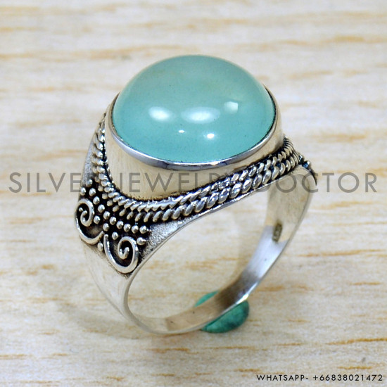 Chalcedony 925 Sterling Silver Ring (SJWR-2100) Chalcedony 925 Sterling Silver Ring (SJWR-2100)