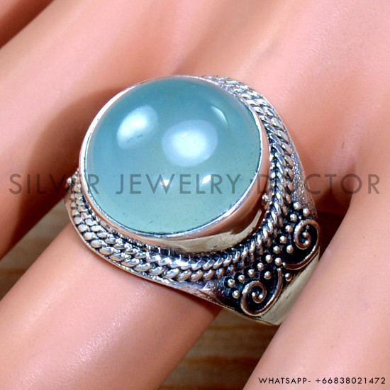 Chalcedony 925 Sterling Silver Ring (SJWR-2100) Chalcedony 925 Sterling Silver Ring (SJWR-2100)