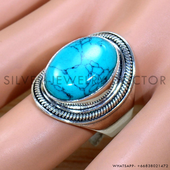Turquoise 925 Sterling Silver Ring (SJWR-2101) Turquoise 925 Sterling Silver Ring (SJWR-2101)