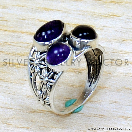 Amethyst 925 Sterling Silver Ring (SJWR-2106) Amethyst 925 Sterling Silver Ring (SJWR-2106)
