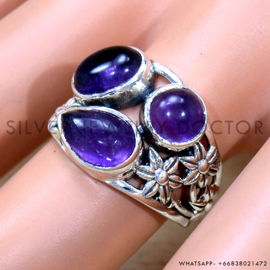 Amethyst 925 Sterling Silver Ring (SJWR-2106) Amethyst 925 Sterling Silver Ring (SJWR-2106)