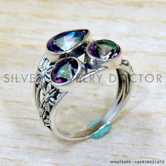 Mystic Topaz 925 Sterling Silver Ring (SJWR-2107) Mystic Topaz 925 Sterling Silver Ring (SJWR-2107)