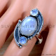Rainbow Moonstone 925 Sterling Silver Ring (SJWR-2109) Rainbow Moonstone 925 Sterling Silver Ring (SJWR-2109)