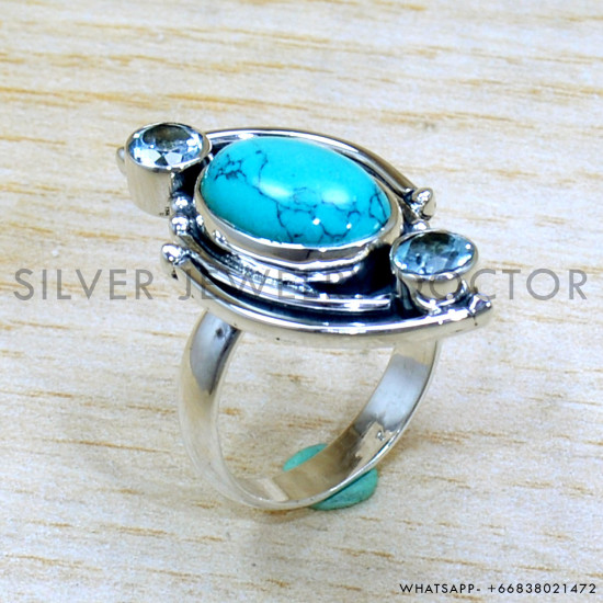 Blue Topaz 925 Sterling Silver Ring (SJWR-2110) Blue Topaz 925 Sterling Silver Ring (SJWR-2110)