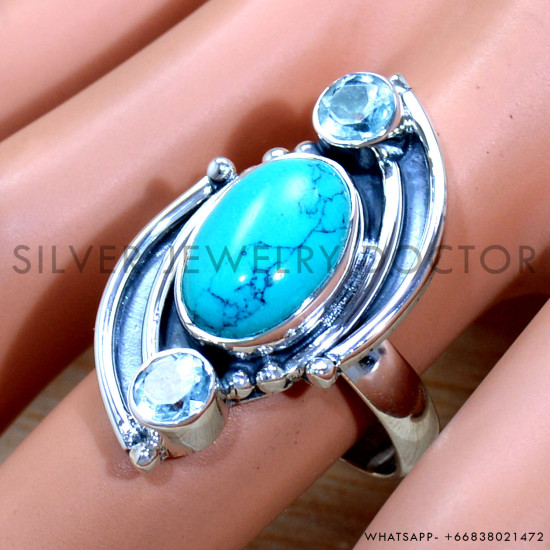 Blue Topaz 925 Sterling Silver Ring (SJWR-2110) Blue Topaz 925 Sterling Silver Ring (SJWR-2110)