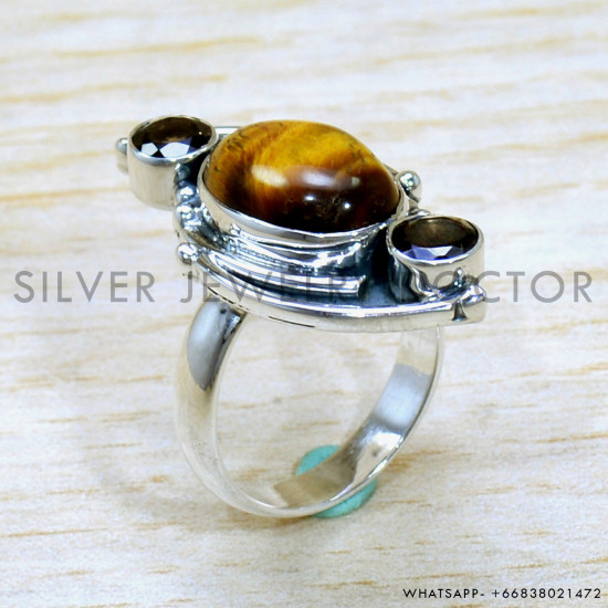 Smoky Quartz 925 Sterling Silver Ring (SJWR-2112) Smoky Quartz 925 Sterling Silver Ring (SJWR-2112)