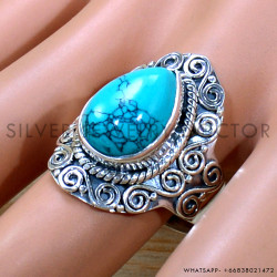 Turquoise 925 Sterling Silver Ring (SJWR-2116)