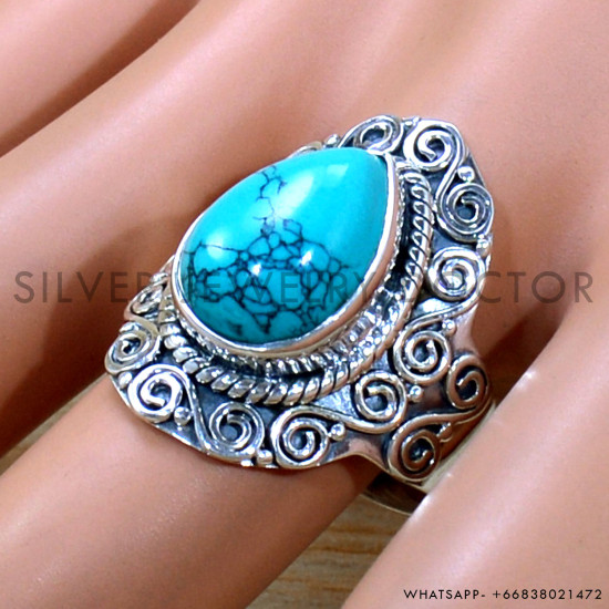 Turquoise 925 Sterling Silver Ring (SJWR-2116) Turquoise 925 Sterling Silver Ring (SJWR-2116)