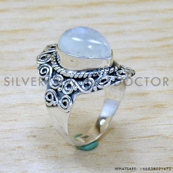 Rainbow Moonstone 925 Sterling Silver Ring (SJWR-2118) Rainbow Moonstone 925 Sterling Silver Ring (SJWR-2118)