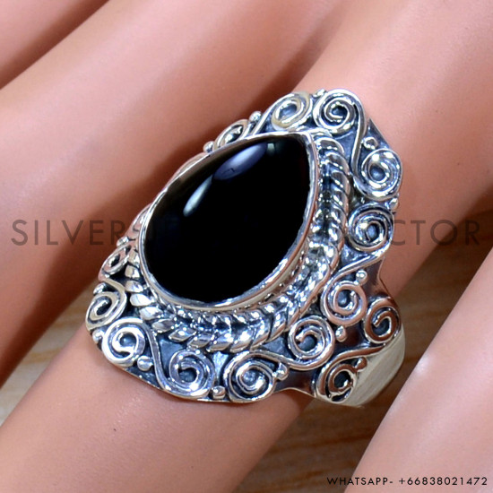 Black Onyx 925 Sterling Silver Ring (SJWR-2119) Black Onyx 925 Sterling Silver Ring (SJWR-2119)