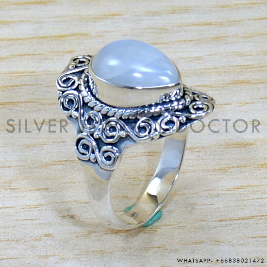 Rainbow Moonstone 925 Sterling Silver Ring (SJWR-2120) Rainbow Moonstone 925 Sterling Silver Ring (SJWR-2120)