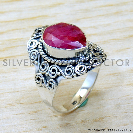 925 Sterling Silver Traditional Look Jewelry Ruby Gemstone Rings SJWR-2121 925 Sterling Silver Traditional Look Jewelry Ruby Gemstone Rings SJWR-2121