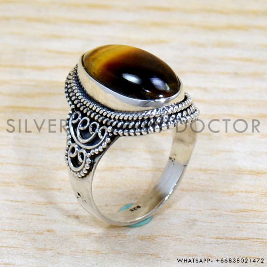 Tiger Eye 925 Sterling Silver Ring (SJWR-2123) Tiger Eye 925 Sterling Silver Ring (SJWR-2123)