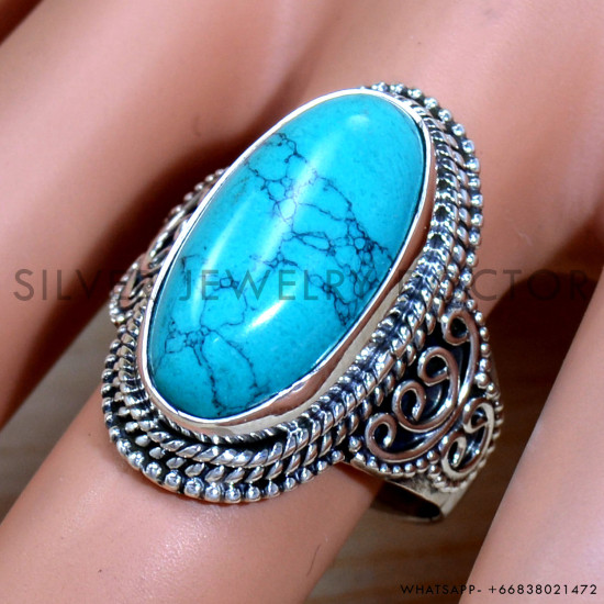 Turquoise 925 Sterling Silver Ring (SJWR-2126) Turquoise 925 Sterling Silver Ring (SJWR-2126)