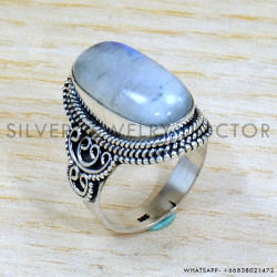 Rainbow Moonstone 925 Sterling Silver Ring (SJWR-2129) Rainbow Moonstone 925 Sterling Silver Ring (SJWR-2129)