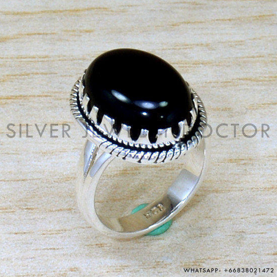Black Onyx 925 Sterling Silver Ring (SJWR-2148) Black Onyx 925 Sterling Silver Ring (SJWR-2148)
