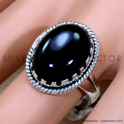 Black Onyx 925 Sterling Silver Ring (SJWR-2148)